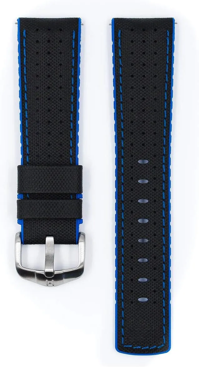 22mm, 24mm - Length - Attachment Width/Buckle Width - Quick Release Watch Band Hirsch Robby Calf fan turkey demolish Leather Watch Strap - Performance Caoutchouc - 20mm, 21mm, 
