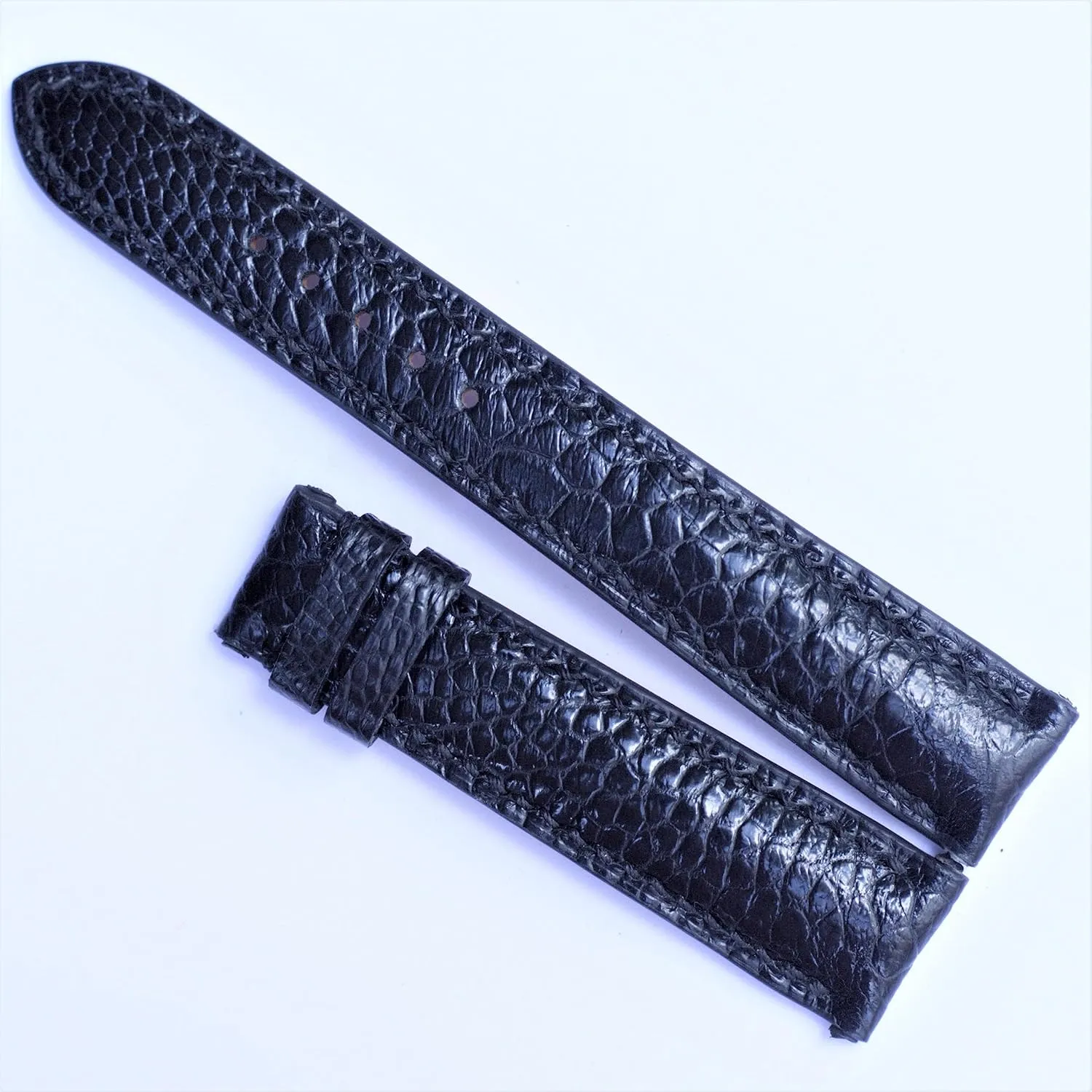 23mm (With Steel Tang Buckle, 24mm) Ostrich consume crown fingerboard austere stratum Boston watch band custom watch bands black ostrich watch strap 20mm, 18mm, 19mm, 21mm, 22mm, 