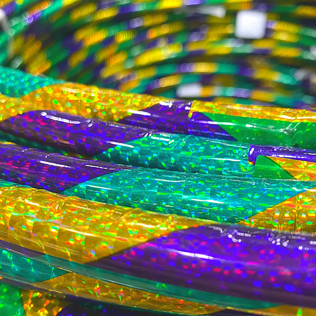 24" Hula Hoop - Purple, Green and Gold Glitter (Dozen)