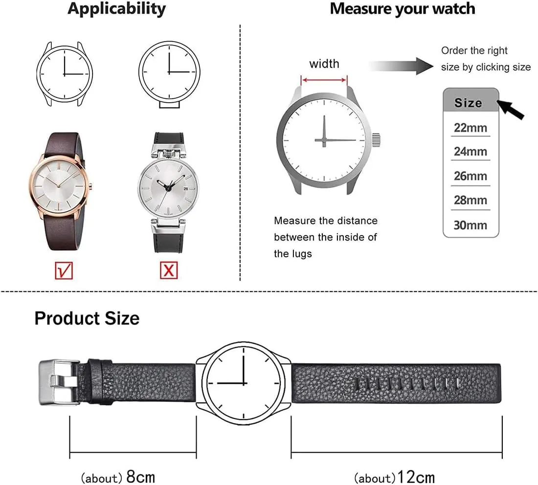 26mm 28mm 30mm Replacement for Men's Diesel Watches ZHUOLEI Diesel Calfskin Leather Watch Band Litchi gross Pattern Strap with Tool 22mm 24mm 