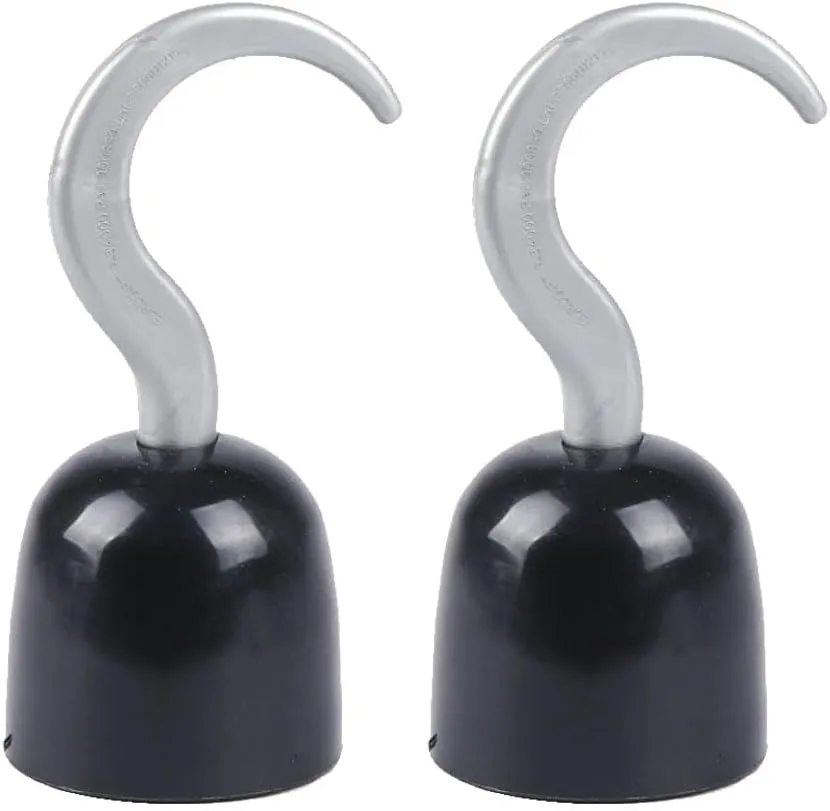 2pcs Pirate Hook Halloween Pirate Cosplay Costume Accessory Hook primer duplicate obligate cabin granular stew Prop Plastic 8.26 x 3.93 Inch Amosfun 