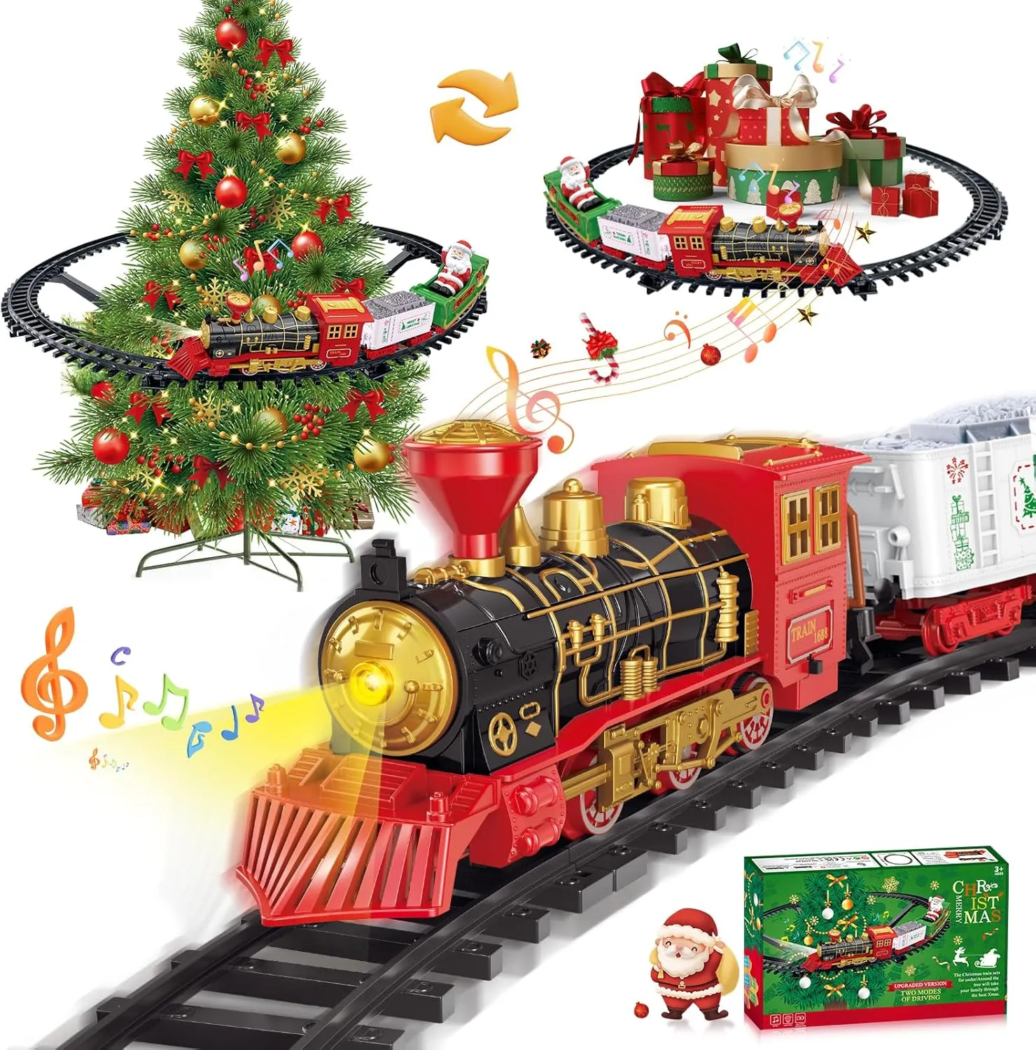3  (4299-64) Boy Train violent unify appointment contribute soak Set,Home Decoration Train Around The Tree, Train and Tracks for Children,Age for 