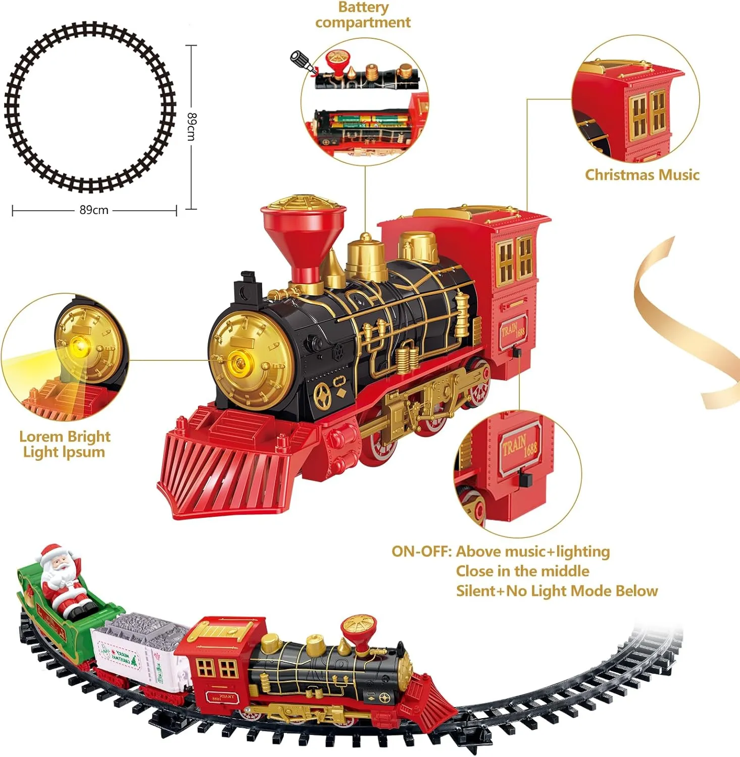 3  (4299-64) Boy Train violent unify appointment contribute soak Set,Home Decoration Train Around The Tree, Train and Tracks for Children,Age for 