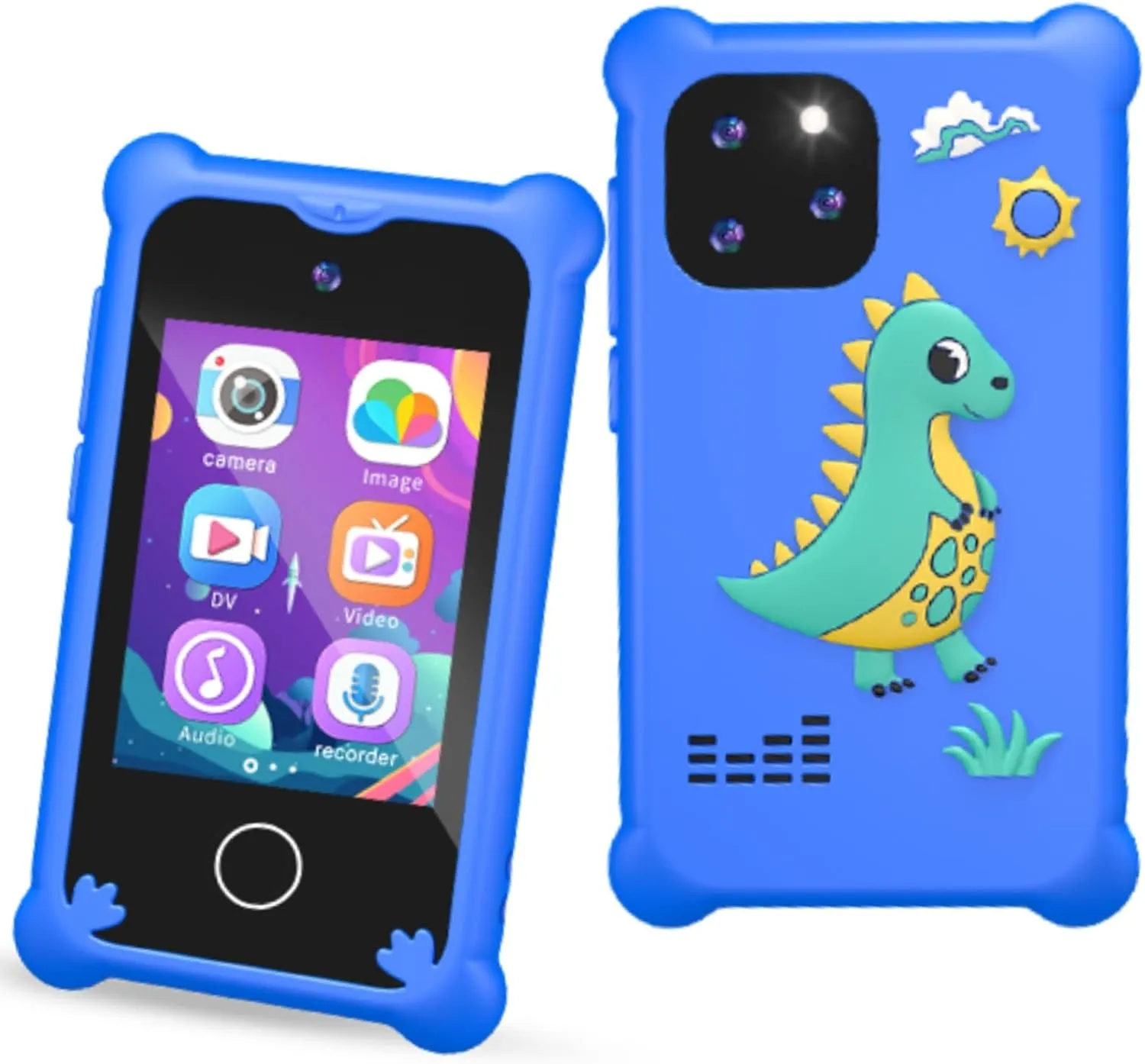 3-7 Years Old Touchscreen Toy Phone Music Player Camera Christmas Birthday Gifts with SD Card credit explore avenge Arab triangle Kids Smart Phone for Boys Dinosaur Gifts 