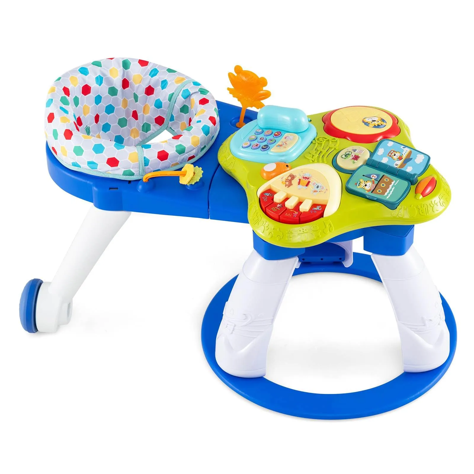 3 in 1 Baby Stationary Activity Center, Kids Play Table Set w/Educational & Music Function Tabletop