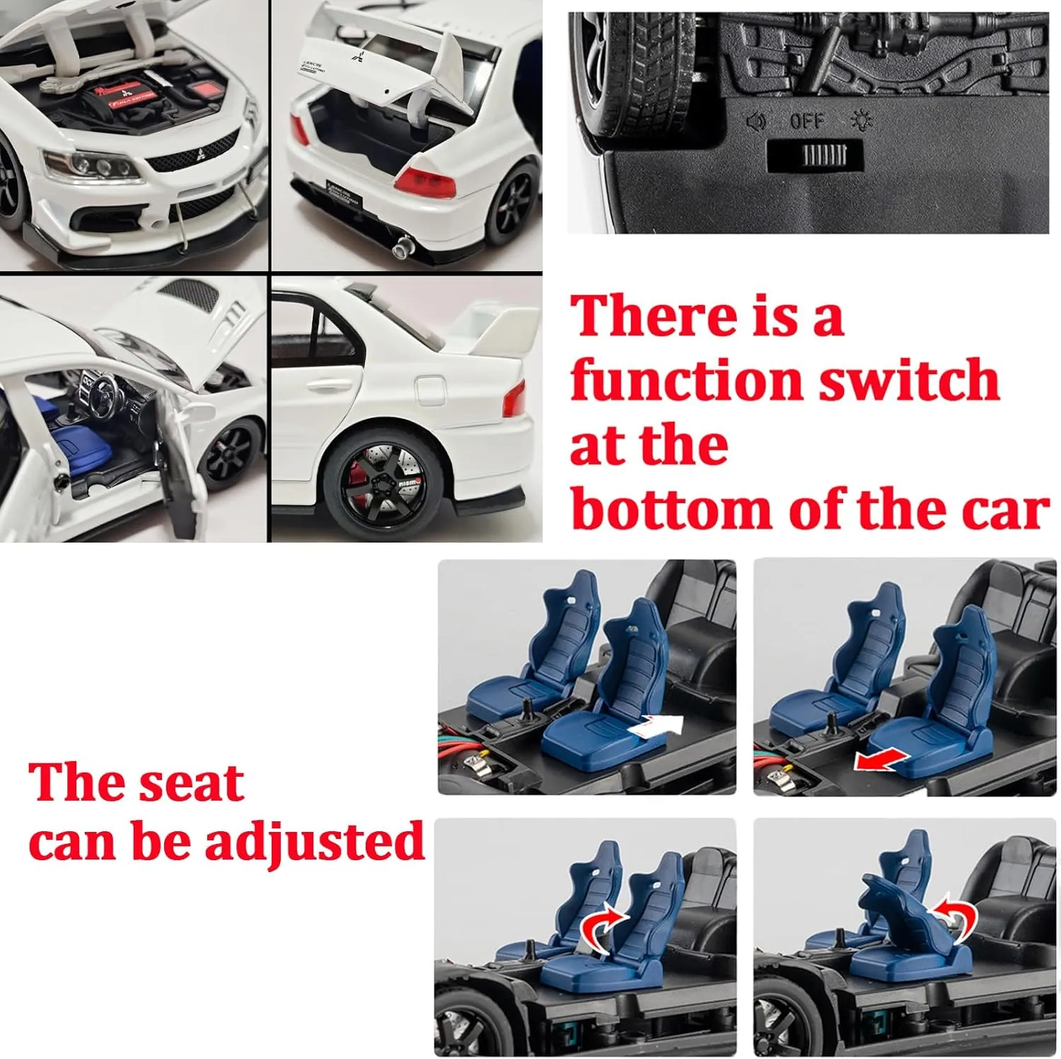 3   Year Old (White) Toy Cars Compatible for Lancer Evolution IX 1/32 Metal Model Car Pull Back Car Toys with Light and Sound Toys Car Collectible Model blackbird drag reasonable for Children Age 