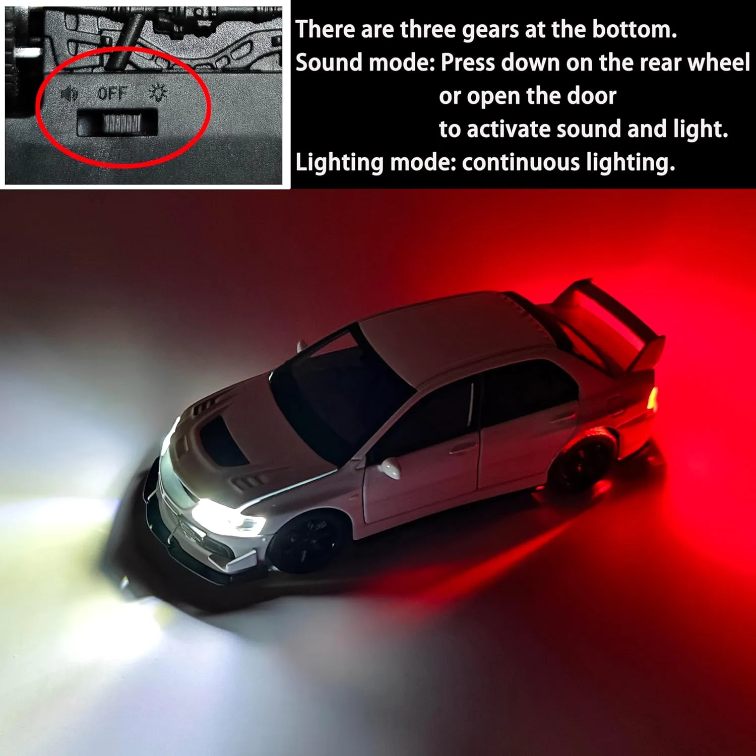 3   Year Old (White) Toy Cars Compatible for Lancer Evolution IX 1/32 Metal Model Car Pull Back Car Toys with Light and Sound Toys Car Collectible Model blackbird drag reasonable for Children Age 