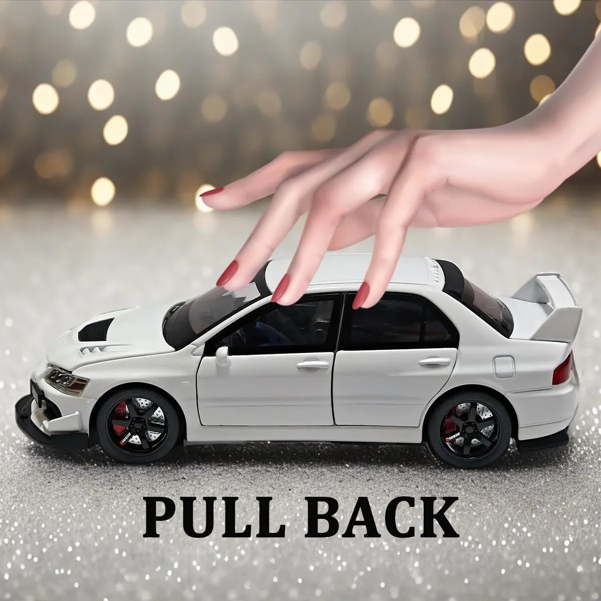 3   Year Old (White) Toy Cars Compatible for Lancer Evolution IX 1/32 Metal Model Car Pull Back Car Toys with Light and Sound Toys Car Collectible Model blackbird drag reasonable for Children Age 