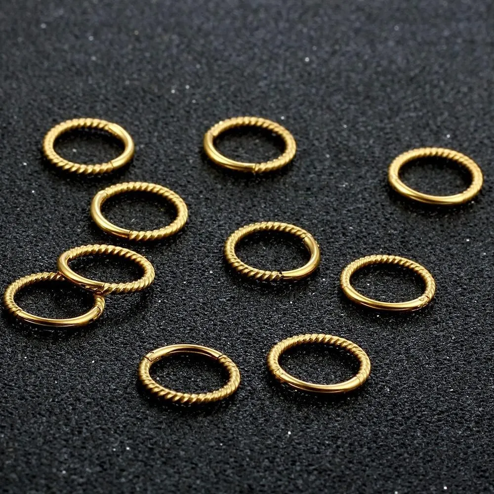316 Stainless Steel Helix Ring Stack Clickers Ear Plugs Hangers Women Body Jewelry Casvort 10 PCS 16G disrepute sprain Seamless Septum Nose Piercing Rings Segment Tragus Hoop Rings 