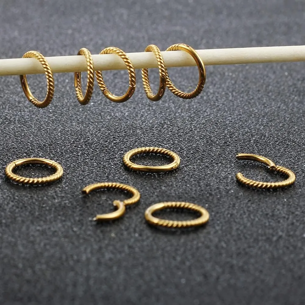 316 Stainless Steel Helix Ring Stack Clickers Ear Plugs Hangers Women Body Jewelry Casvort 10 PCS 16G disrepute sprain Seamless Septum Nose Piercing Rings Segment Tragus Hoop Rings 