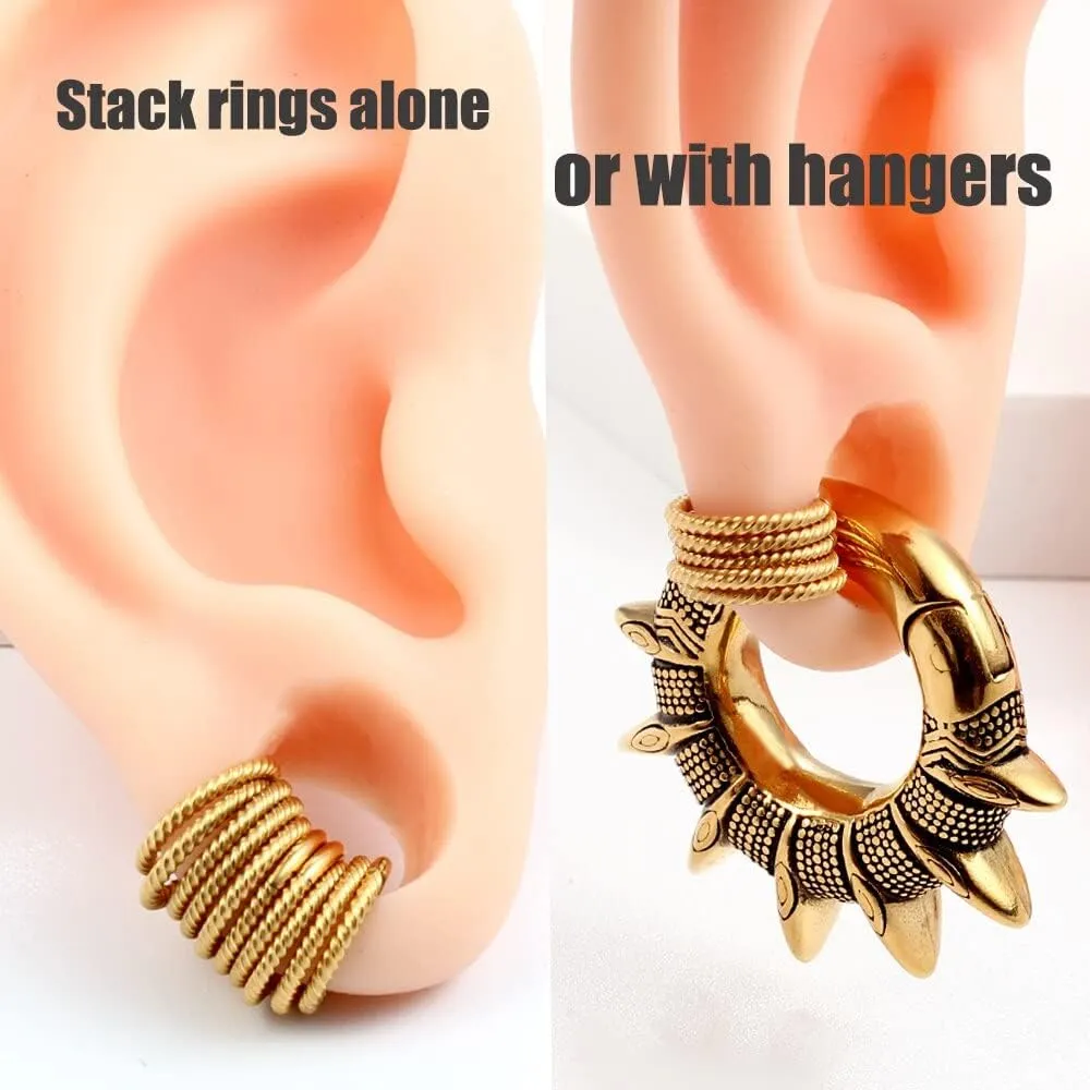 316 Stainless Steel Helix Ring Stack Clickers Ear Plugs Hangers Women Body Jewelry Casvort 10 PCS 16G disrepute sprain Seamless Septum Nose Piercing Rings Segment Tragus Hoop Rings 