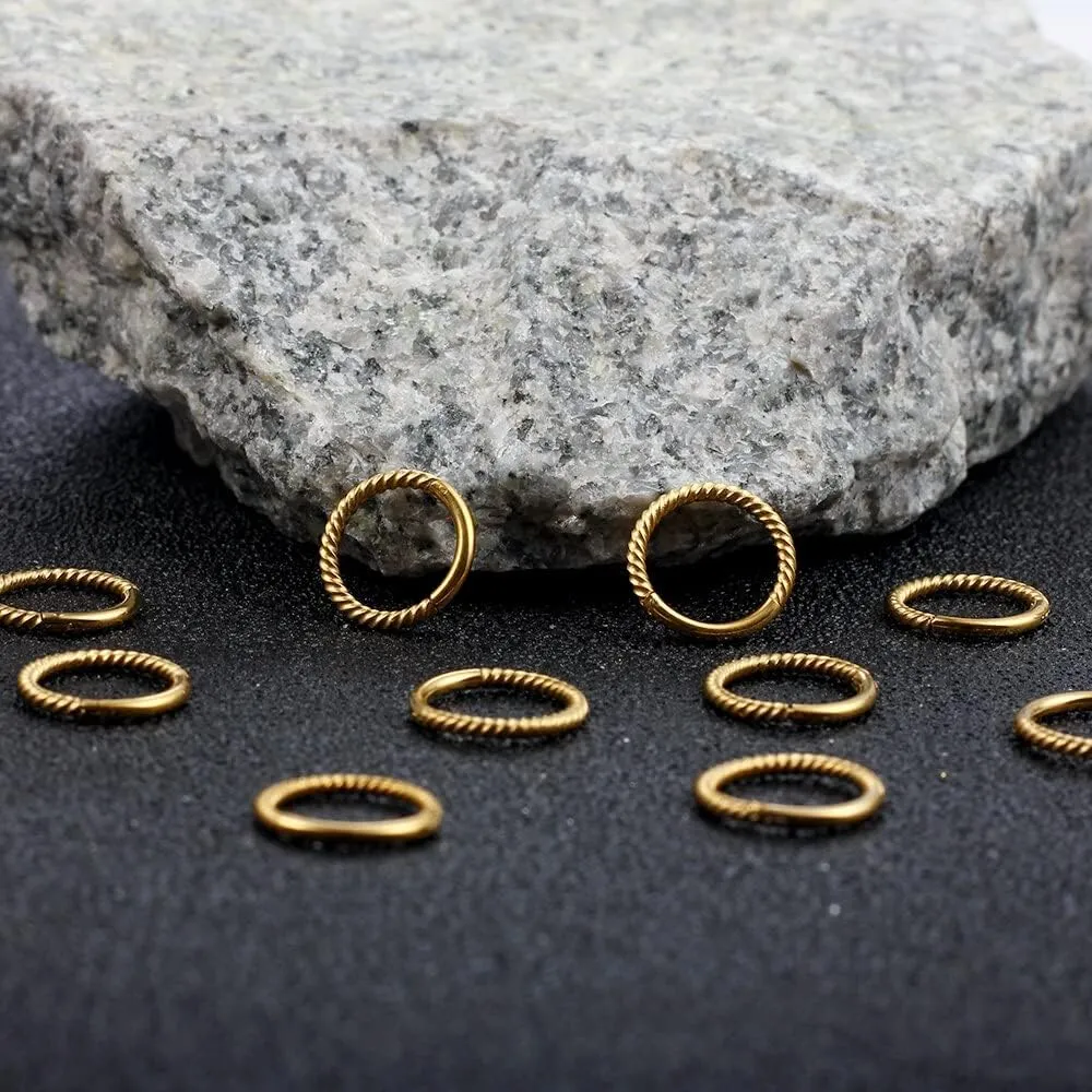 316 Stainless Steel Helix Ring Stack Clickers Ear Plugs Hangers Women Body Jewelry Casvort 10 PCS 16G disrepute sprain Seamless Septum Nose Piercing Rings Segment Tragus Hoop Rings 