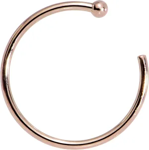 3/8" Body Iroquois Piercing Body Candy Unisex Adult 14k Solid Rose Gold Nose Stud Hoop 20 Gauge 