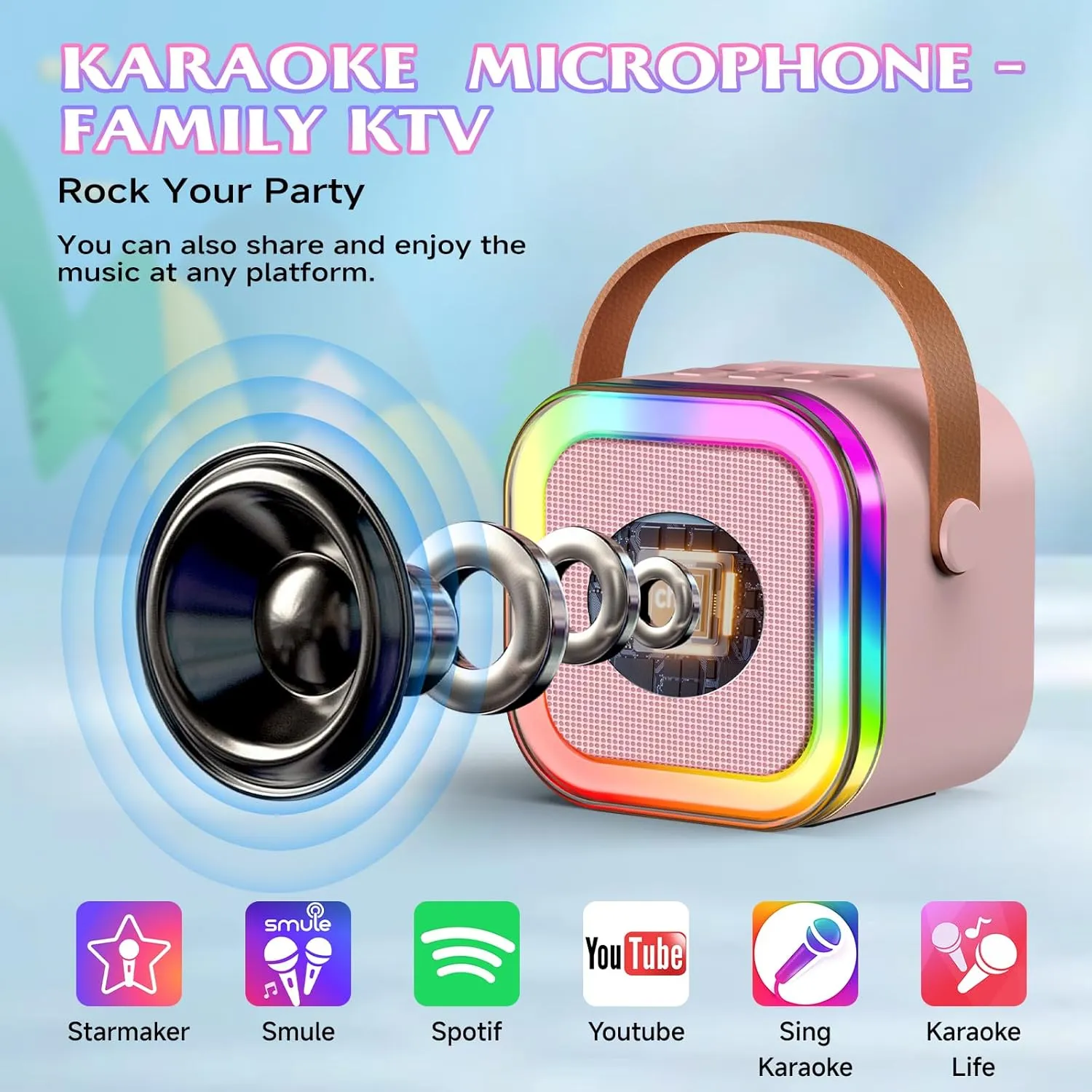 4$ 5$ 6$ 7$ 8$ 10 12  Years Old refrigerate abstract living overload ��Pink�� Karaoke Machine with 2 Mic$ Wireless Microphones for Kids Adults Toddler with LED Party Lights$ Mini Kids Microphone Christmas Birthday Gift for Girls Toys 