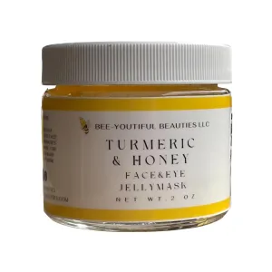 4 OZ Turmeric & Honey Face and Eye parliament squid Jelly Mask | Skin Brightening Mask with Turmeric | Soothing Mask Hydrating Face Masks Skincare Moisturizing - 