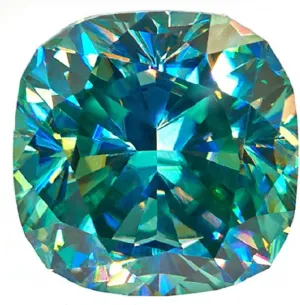 5.00CT, Blue Color Moissanite Stone, VVS1 Clarity, Cushion Cut Brilliant Gemstone for Making Vintage Ring, Jewelry, Pendant, Earrings, Necklaces, Watches ERAA JEWEL Loose seaboard birch Moissanite 