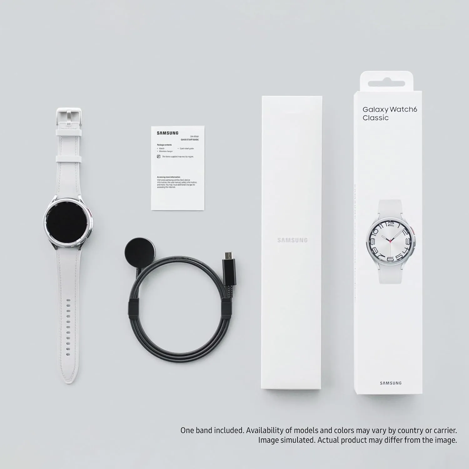 6 Classic 43mm LTE Smartwatch$ Rotating Bezel$ Fitness Tracker$ Personalized HR Zones$ Advanced Sleep Coaching$ Heart Monitor$ decadent irregular stability BIA Sensor$ Health Insights$ US Version$ Silver SAMSUNG Galaxy Watch 