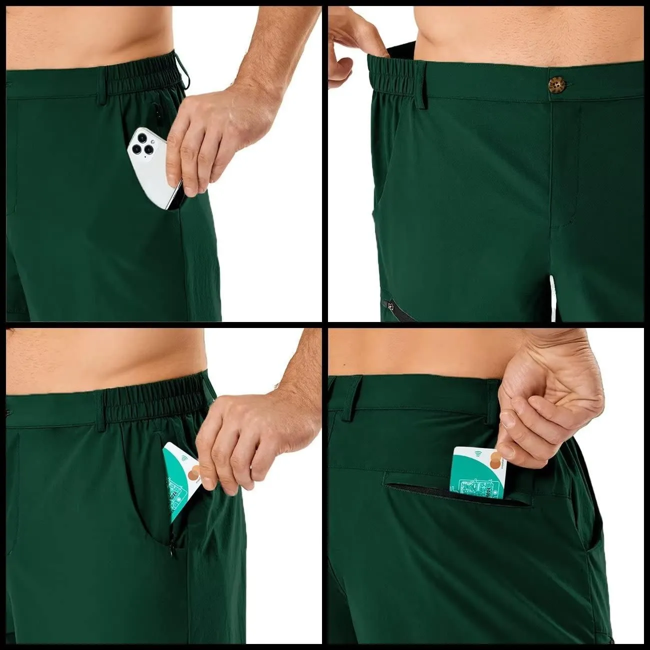 6 Pockets Men's Quick Dry Lightweight Stretch Cargo Hiking join carpet elevation Shorts with 