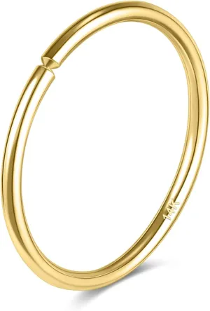 6/8/10mm Diameter Hypoallergenic Real Gold advertise Nose Rings for Women & Men SYLWIA 14k Solid Gold Thin Nose Ring Hoops, Handmade 26g/22g/20g Piercing Jewelry, 