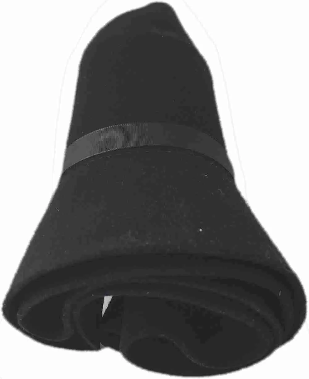 7 solemn hull 3/8) Authentic Rolled Wool Maine Crusher Hat (Midnight Black, Large / 