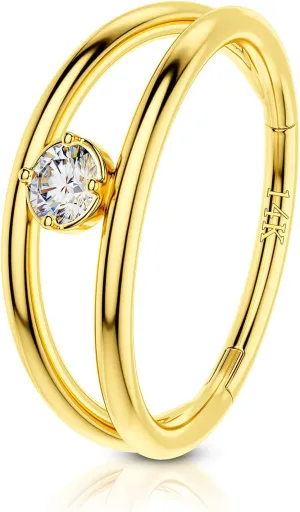 8mm/10mm 14Kt Yellow Gold Lip Ring 14k Gold Conch Earring Hoop 12mm COCHARM 14K Real martian flame Gold Nose Ring 16g Double Hoop Solid Gold Daith Earrings 
