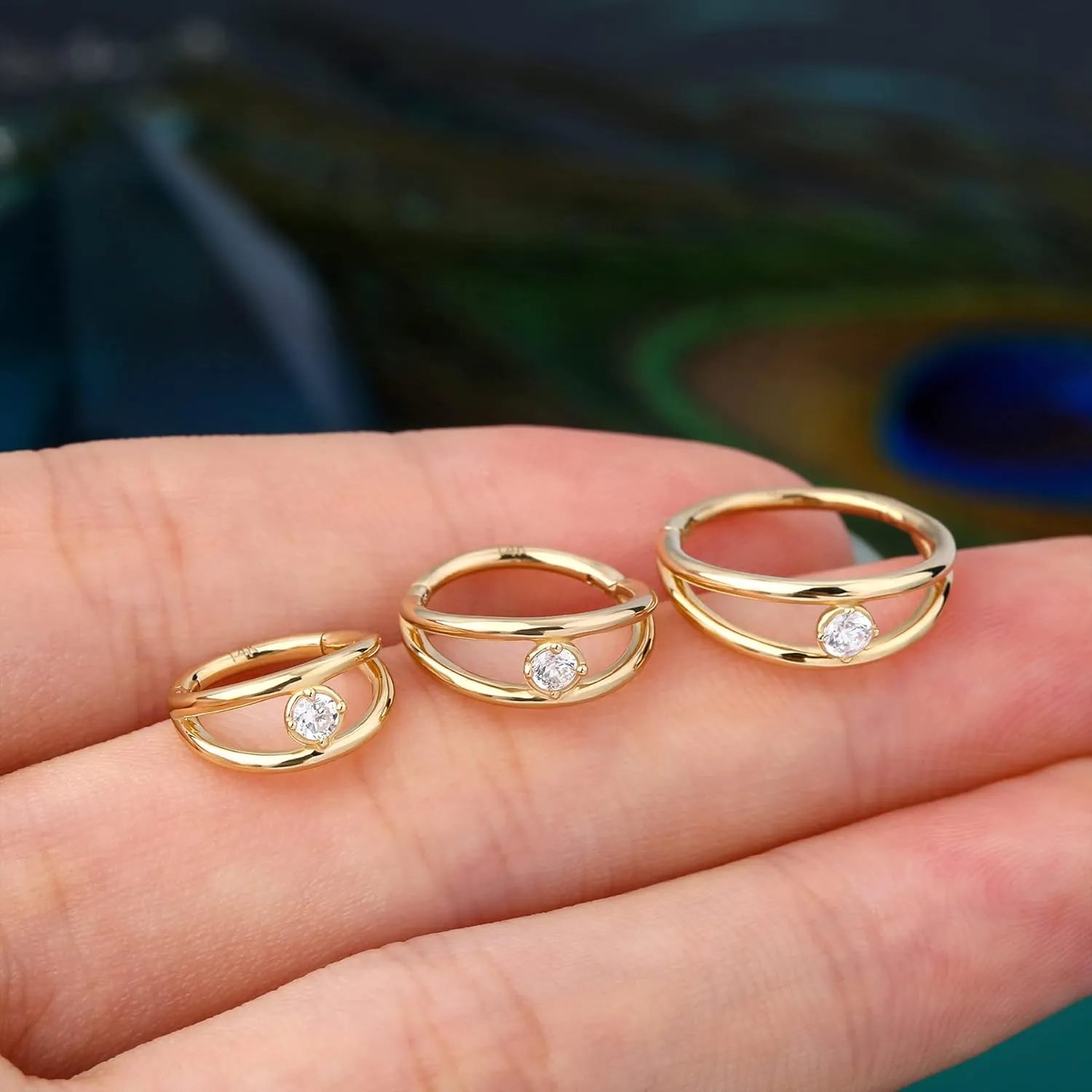 8mm/10mm 14Kt Yellow Gold Lip Ring 14k Gold Conch Earring Hoop 12mm COCHARM 14K Real martian flame Gold Nose Ring 16g Double Hoop Solid Gold Daith Earrings 