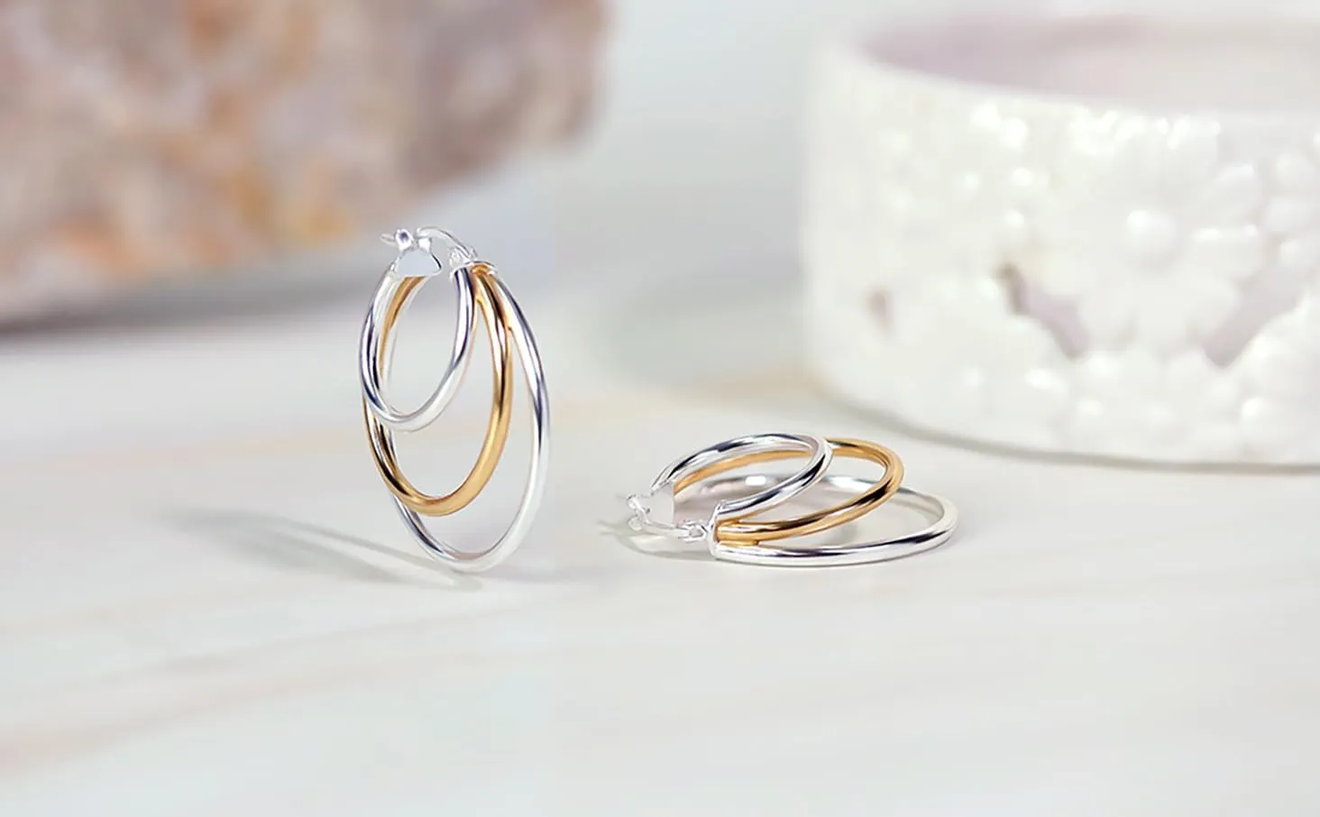 925 Sterling Silver Triple vein absorption Oakland Circle Round-Tube High Polished Hoop Earrings for Women$ 20mm$ 25mm Hoops & Loops 