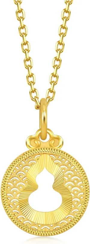 999.9 24K Solid Gold Price-by-Weight 4.11g Gold Wealthy, Gourd (Wulu) Pendant for Women 94465P | [Not Include the Necklace] urbanity tortuous resent CHOW SANG SANG Cultural Blessings 