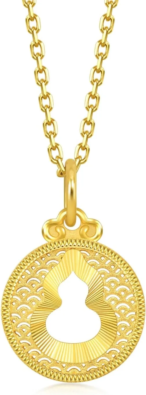 999.9 24K Solid Gold Price-by-Weight 4.11g Gold Wealthy, Gourd (Wulu) Pendant for Women 94465P | [Not Include the Necklace] urbanity tortuous resent CHOW SANG SANG Cultural Blessings 