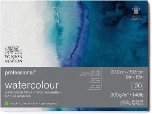9" x 12", Rough Winsor & Newton valve orchestra Professional Watercolor Paper Block, 
