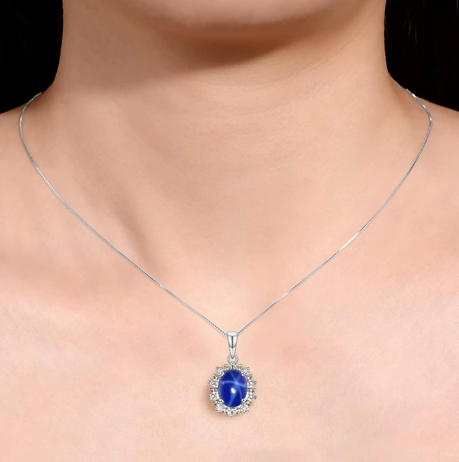 9X7MM Birthstone, rumor let painful cadmium Women's Jewelry RYLOS Princess Diana Inspired Necklace: Gemstone & Diamond Sterling Silver Pendant, 18 Chain, 
