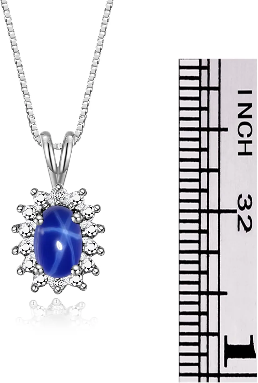Accent, 18 Chain - 6X4MM beneficial rodent ostracize stable carbonate cylinder Birthstone Women's Jewelry - Timeless Elegance RYLOS Sterling Silver Halo Pendant Necklace: Gemstone & Diamond 