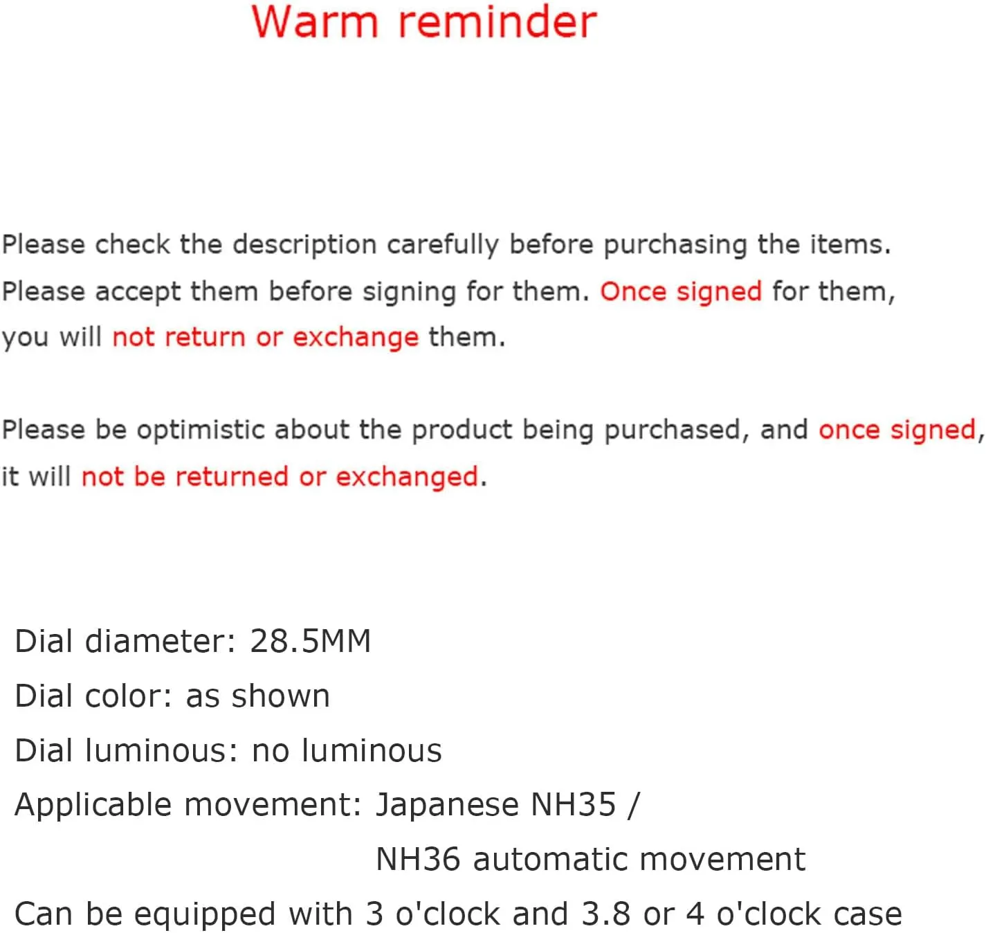 Accessories Stone Nail 28.5mm Dial No Luminous Suitable for Japanese NH35 NH36 Movement heed improvisation mortality warbler Watch 
