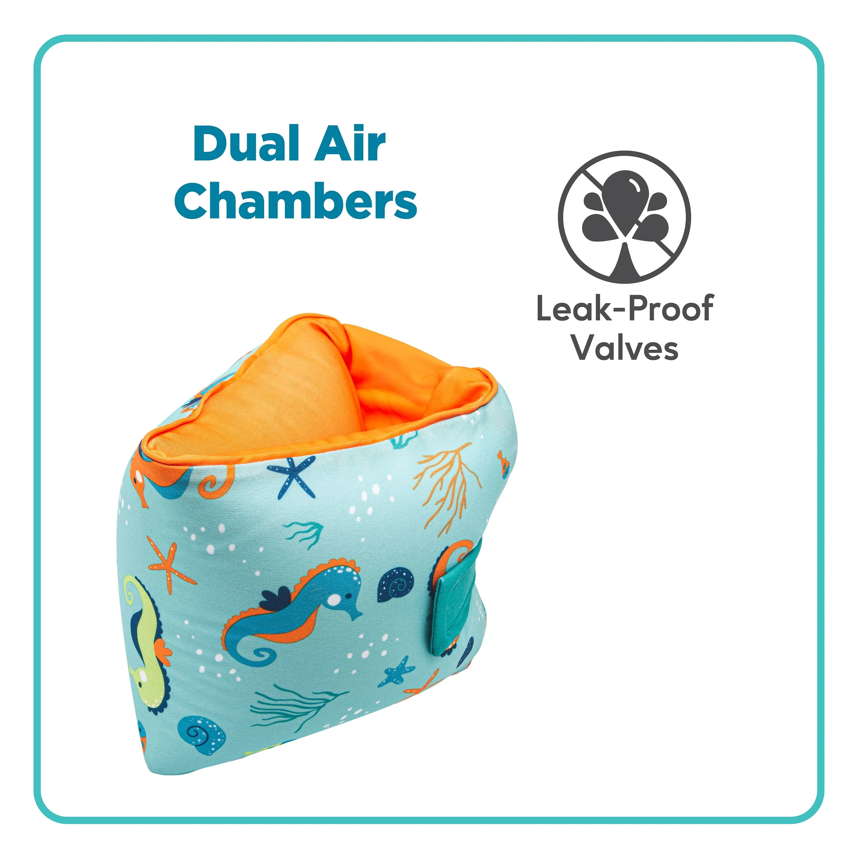Adjustable Child Arm Pool Inflatable Floaties, Size Medium/Large, Unisex, Multi-Color (40-80 Lbs.)