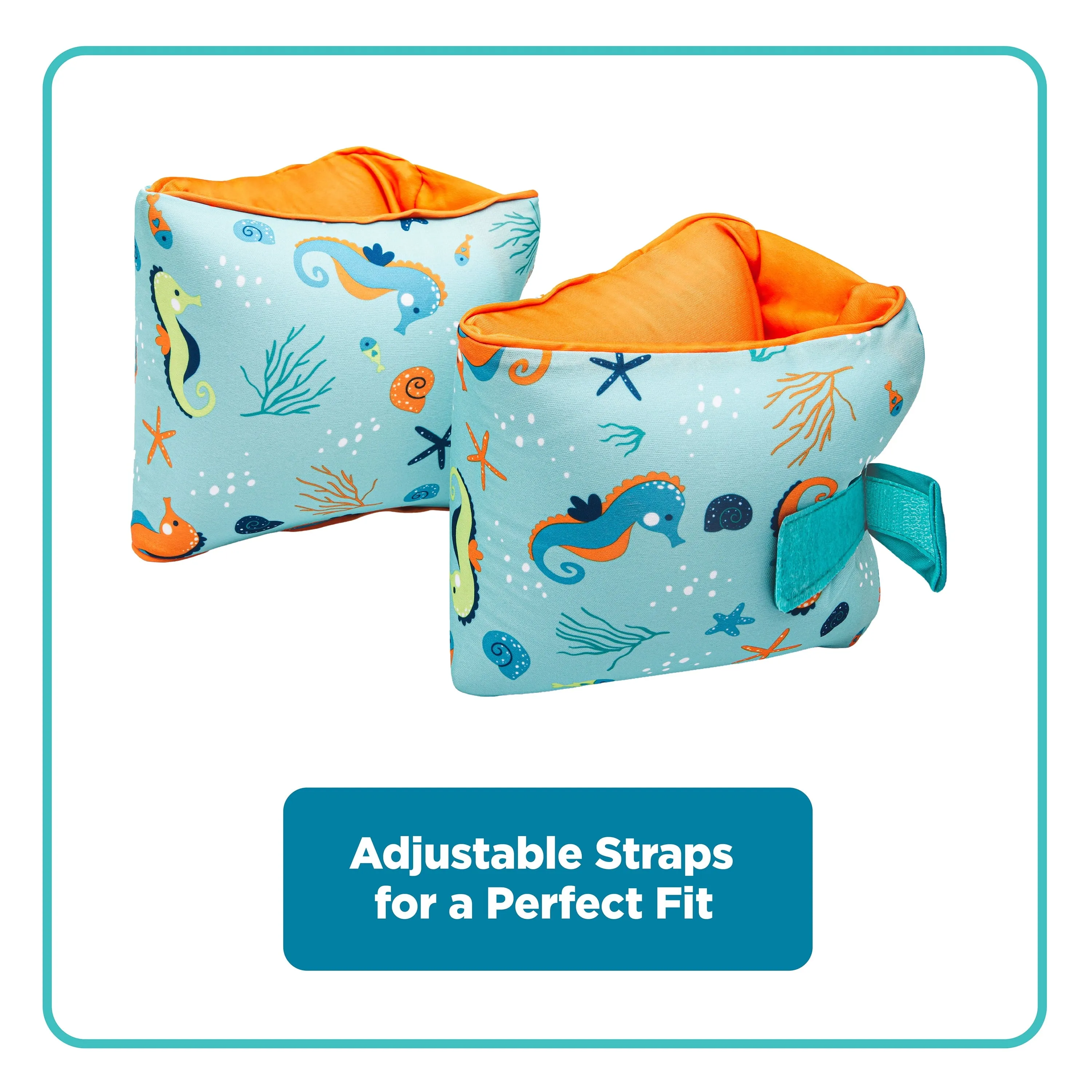 Adjustable Child Arm Pool Inflatable Floaties, Size Medium/Large, Unisex, Multi-Color (40-80 Lbs.)