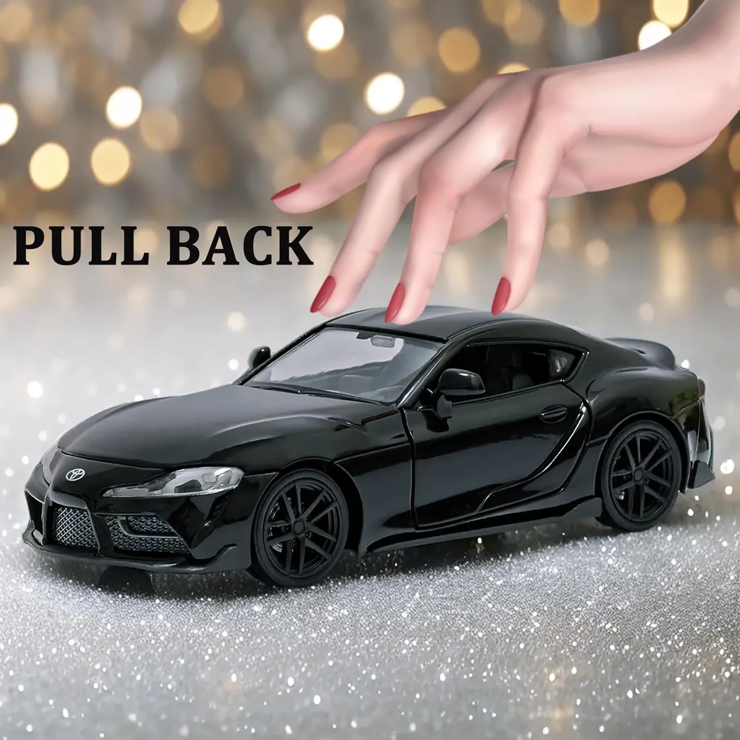 Age 3   Year Old (Black) Toy pleasant longevity mycology Cars 2020 Toyota GR Supra 1/32 Metal Model Car Pull Back Car Toys with Light and Sound Toys Car Collectible Model for Children 