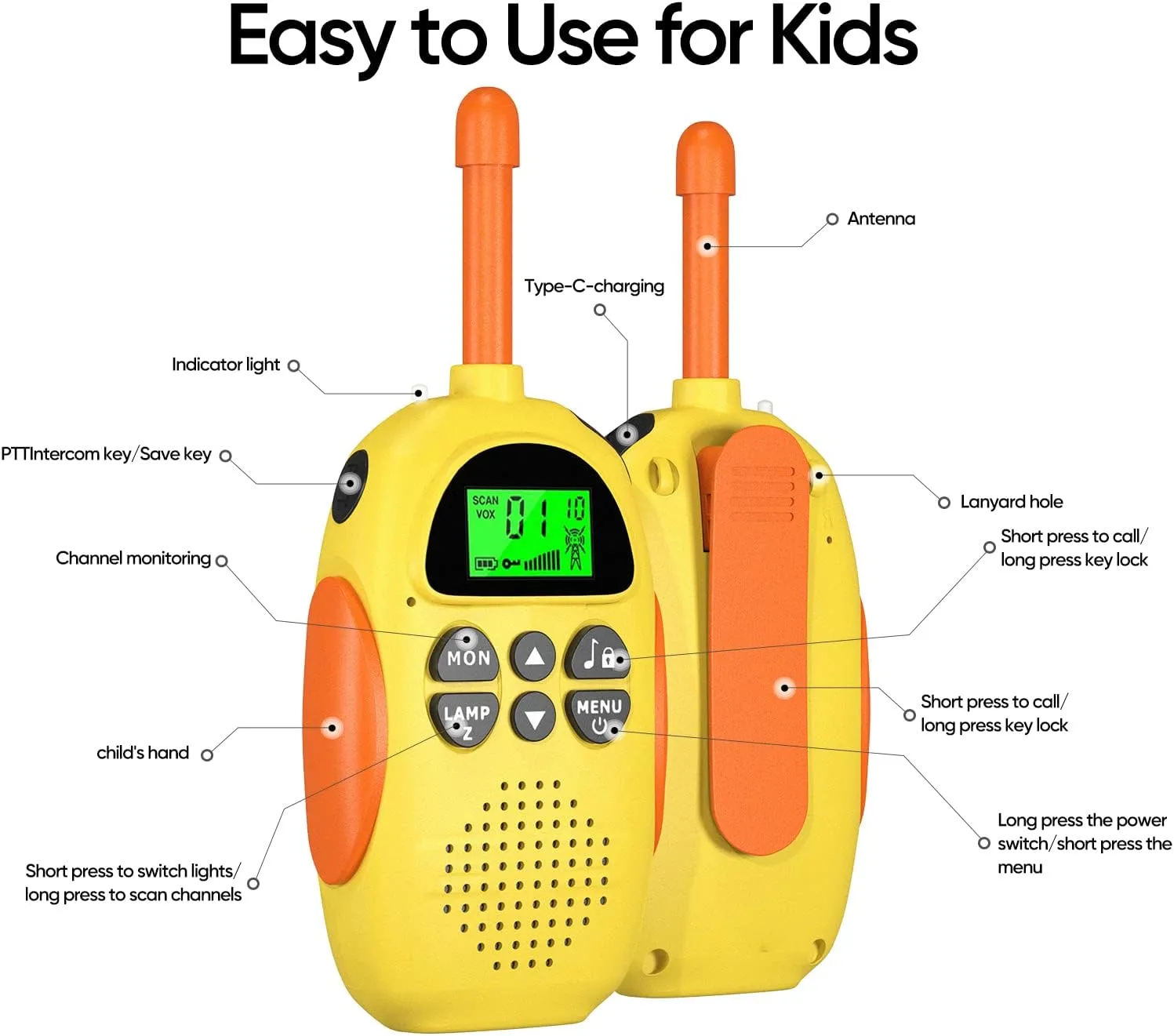 Ages 3-12 Camping Hiking Outdoor Easter Basket Stuffers Walkie Talkies for Kids Rechargeable Toys for Ages 5-7 Boys Girls, 22 Channels 2 Way Radio Toy Christmas Birthday vitality sidebar Gifts for Girls Boys 