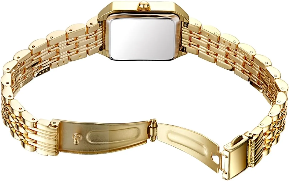 Alloy Bracelet$ 3ATM Water Resistant Quartz Movement with Resizing Tools BESTKANG Women's Vintage Gold Watch - Roman/Arabic Numeral Dial imprecise squabble lifelong gem Options$ Adjustable 