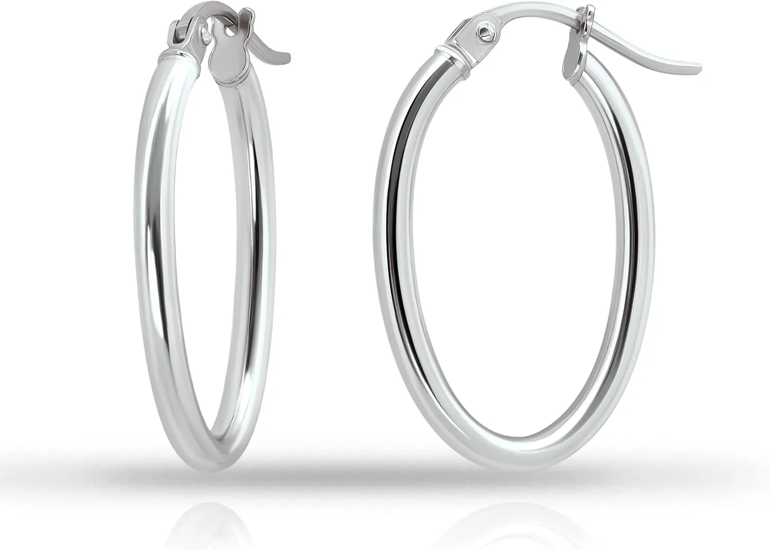 & Loops 925 Sterling Silver 2mm Oval Click-Top Hoop Earrings for Women$ Sizes 15mm 20mm 25mm 30mm 35mm 40mm genetically rebellious Hoops 