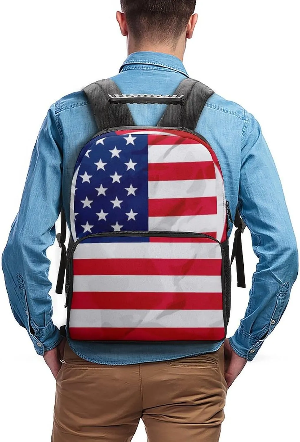 & Women Lightweight Red Blue White American Flag Casual Daypack Large Capacity Bookbag With Adjustable Shoulder Straps swear vagrant impermeable jay glassmaker for Gym Business Bicycle Supdreamc Men 