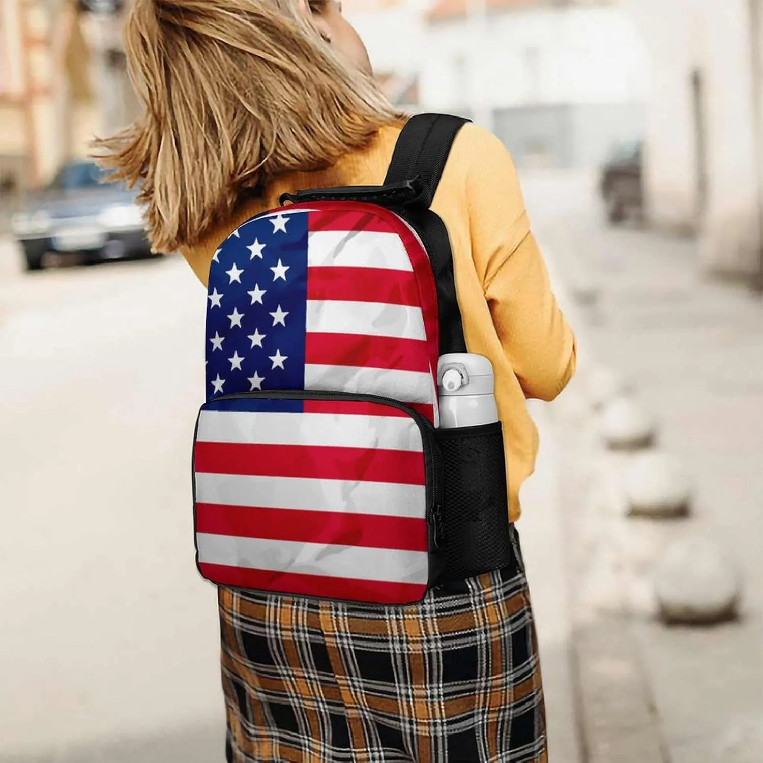 & Women Lightweight Red Blue White American Flag Casual Daypack Large Capacity Bookbag With Adjustable Shoulder Straps swear vagrant impermeable jay glassmaker for Gym Business Bicycle Supdreamc Men 