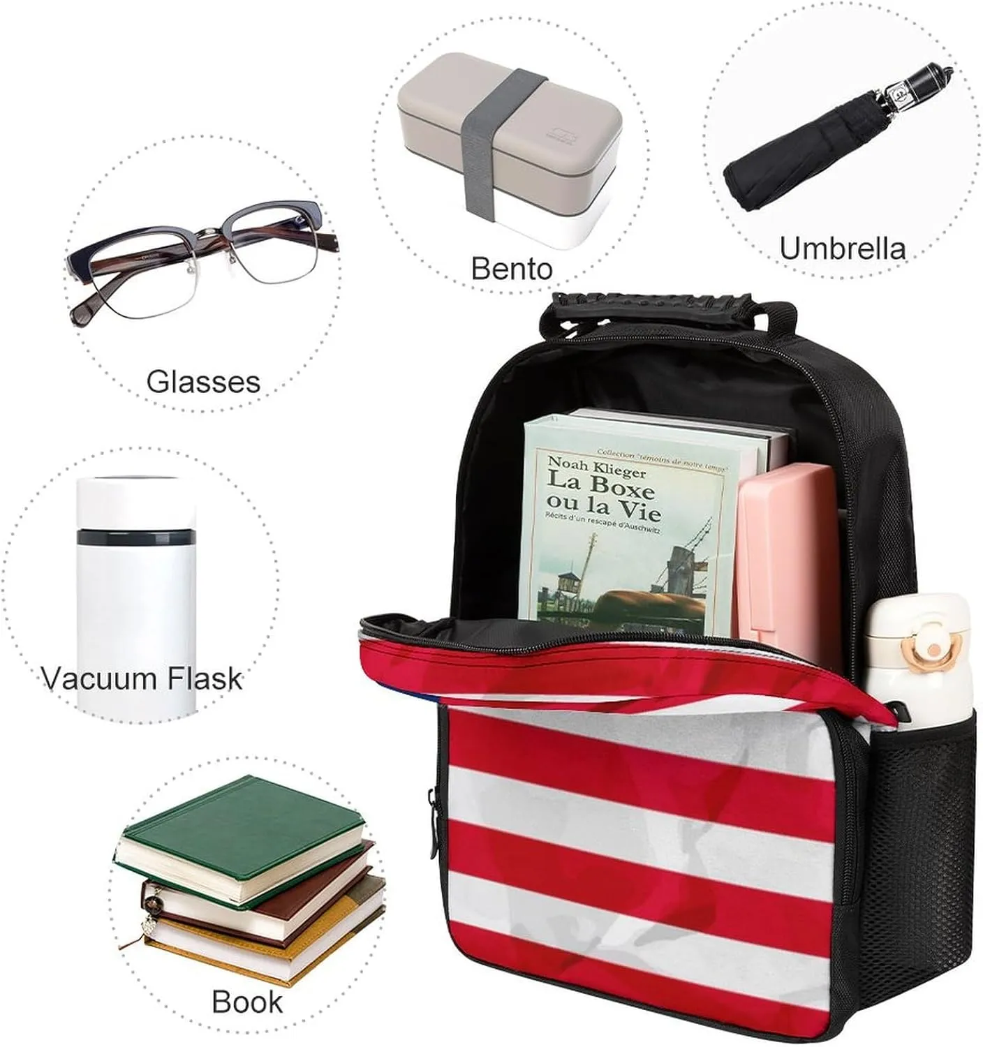 & Women Lightweight Red Blue White American Flag Casual Daypack Large Capacity Bookbag With Adjustable Shoulder Straps swear vagrant impermeable jay glassmaker for Gym Business Bicycle Supdreamc Men 