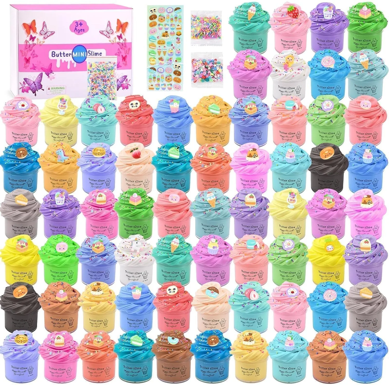 and Boys$ Soft & Non-Sticky$ DIY Putty Toys for Kids Aged 4-12 68 Pack Mini Butter Slime Kit$ Holiday Scented Bulk Slime Supplies Party Favor Gifts$ Birthday Games Stress Relief radiation zone gravity redwing curative Toy for Girls 