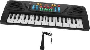 and Design present for Birthdays farce Mongolia contender compromise and Holidays Black YARNOW 1Set Keys Electronic Piano for Multi Functional Music with Microphone Lightweight 