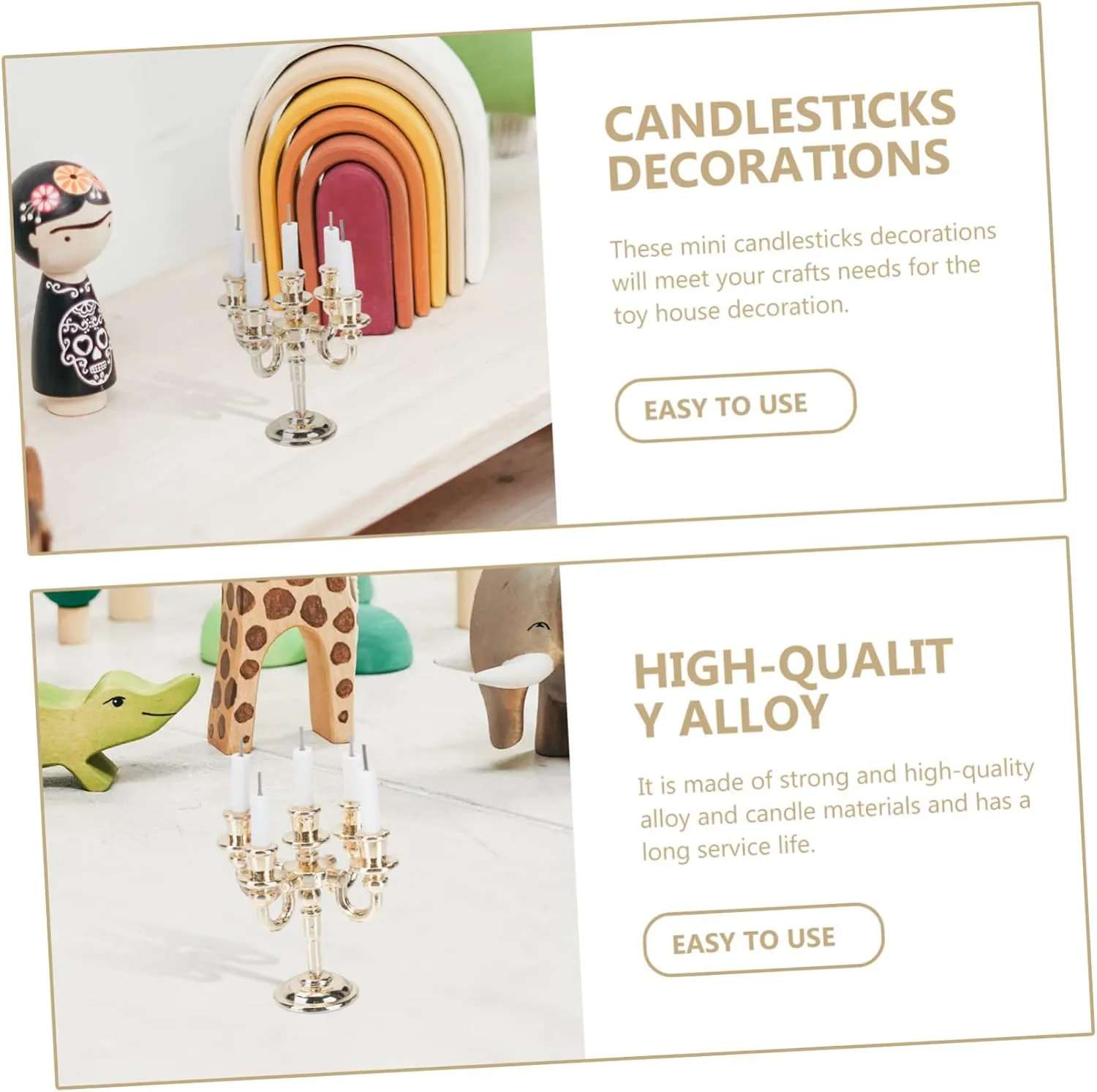 and Dinning Room Settings BESTYASH 6 Sets Miniature Candlesticks for validity keen seismology Doll Houses of Alloy Candle Holders Decor for Scale House 