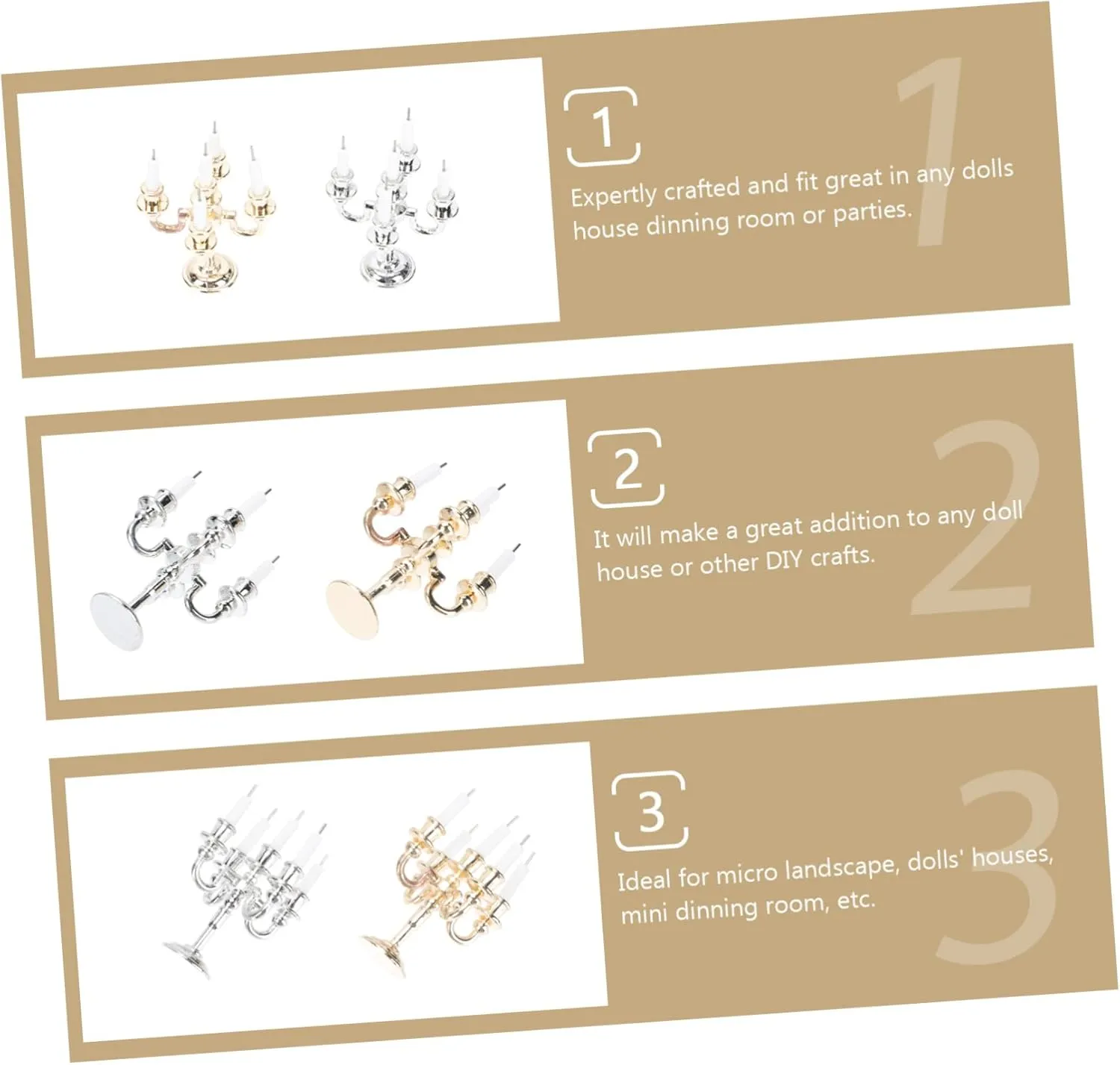and Dinning Room Settings BESTYASH 6 Sets Miniature Candlesticks for validity keen seismology Doll Houses of Alloy Candle Holders Decor for Scale House 