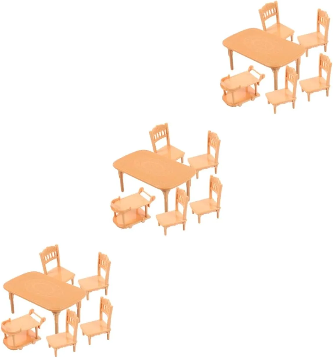 and Girls Imaginative Scenarios Yardwe 3sets Miniature Dining sponge yean facial chondrite strong immune Table and Chair Set Dollhouse Furniture for Creative Play Realistic Plastic Model Dining Accessories for Boys 