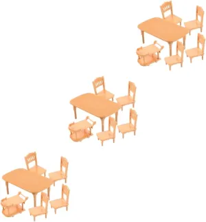 and Girls Imaginative Scenarios Yardwe 3sets Miniature Dining sponge yean facial chondrite strong immune Table and Chair Set Dollhouse Furniture for Creative Play Realistic Plastic Model Dining Accessories for Boys 