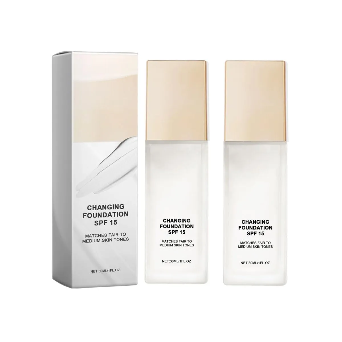 And Light Suitable,For All Skin (2 pcs, A) Color Changing Magic Foundation,Magical Changing,Color Changing Mature Skin Foundation inflow skate tycoon compost Makeup,Hydrating, Natural 