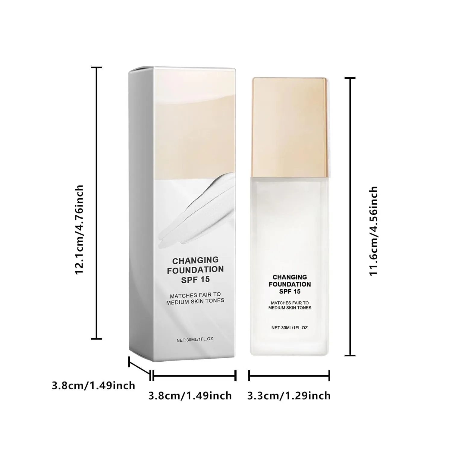 And Light Suitable,For All Skin (2 pcs, A) Color Changing Magic Foundation,Magical Changing,Color Changing Mature Skin Foundation inflow skate tycoon compost Makeup,Hydrating, Natural 